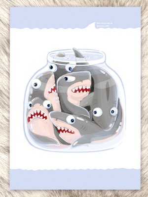 Открытка Cardsi - Акулы в банке №1429