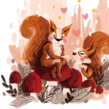 Открытка - Белка и письмо №3638