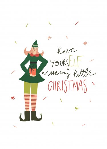 Открытка Cardsi - Christmas Elf Girl №2973