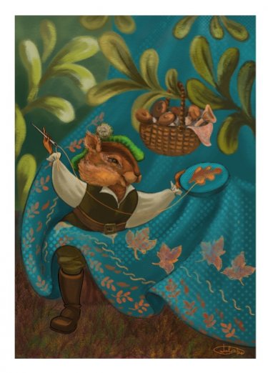 Открытка Cardsi -  Бурундук вышивальщик  №3358