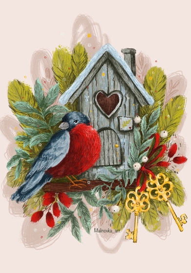 Открытка - Снегирь №4107