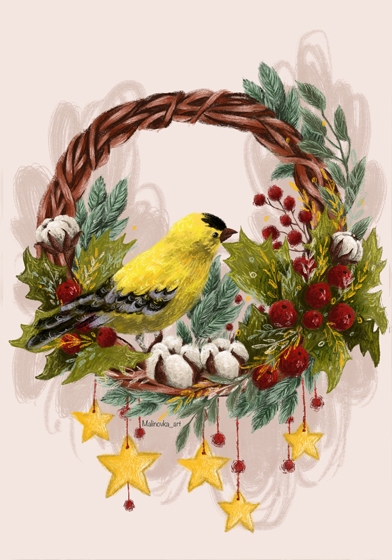 Открытка - Желтый кардинал №4108 